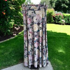 LuLaRoe Womens Skirt S Pink Green Lime Turquoise Floral Print Maxi Fold Over